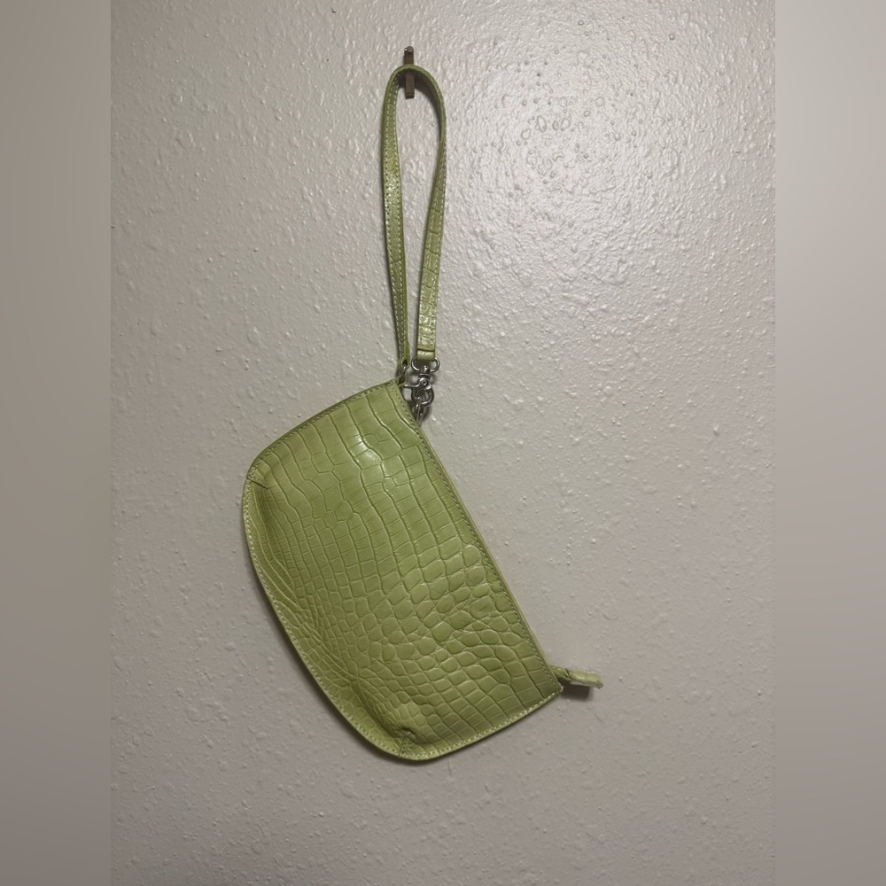 Talbots Light Green Embossed Wristlet
